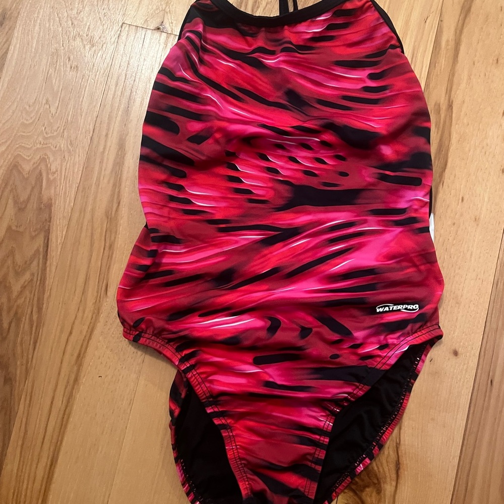 Waterpro Red and Black Swimsuit - size 30Y